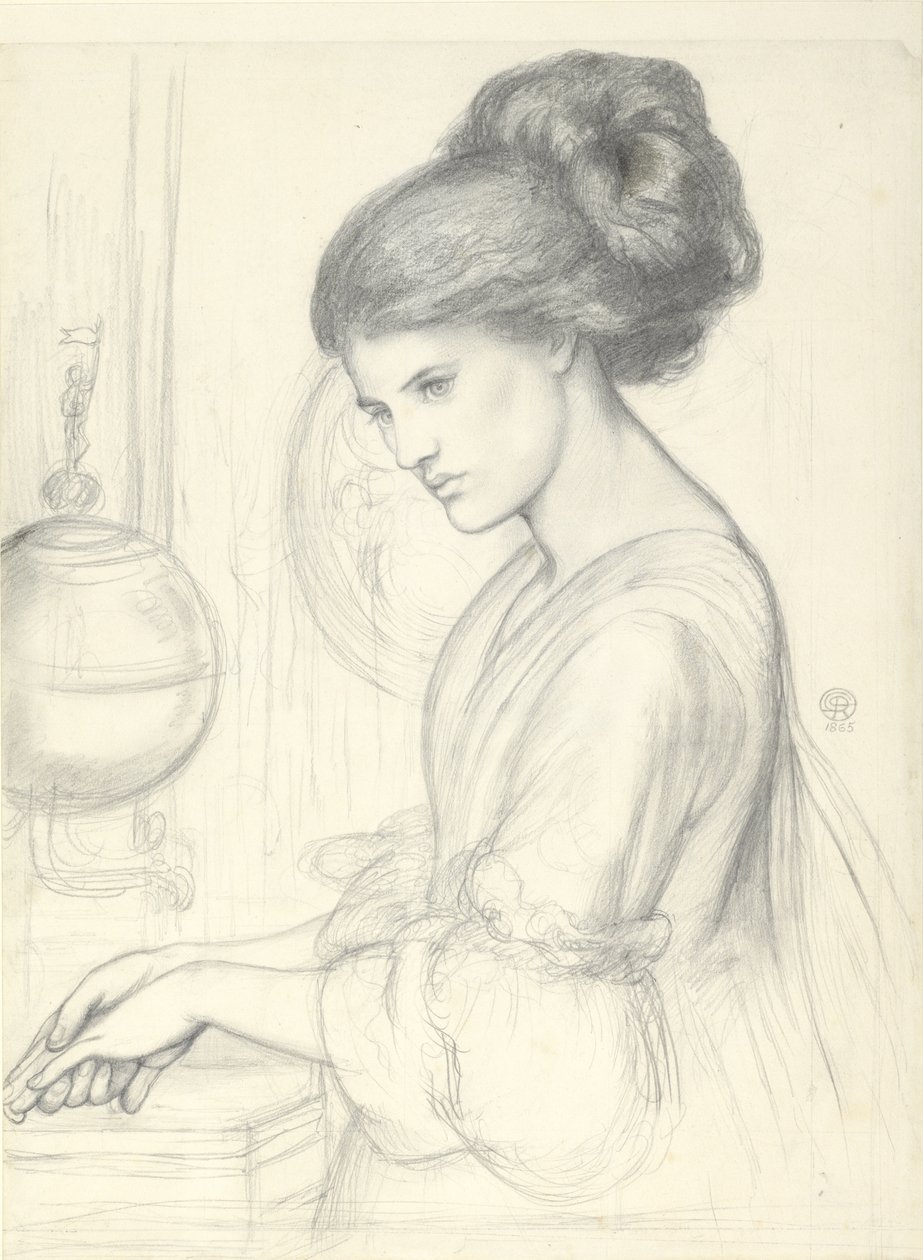 Studie for "Washing Hands", 1865 av Dante Gabriel Charles Rossetti