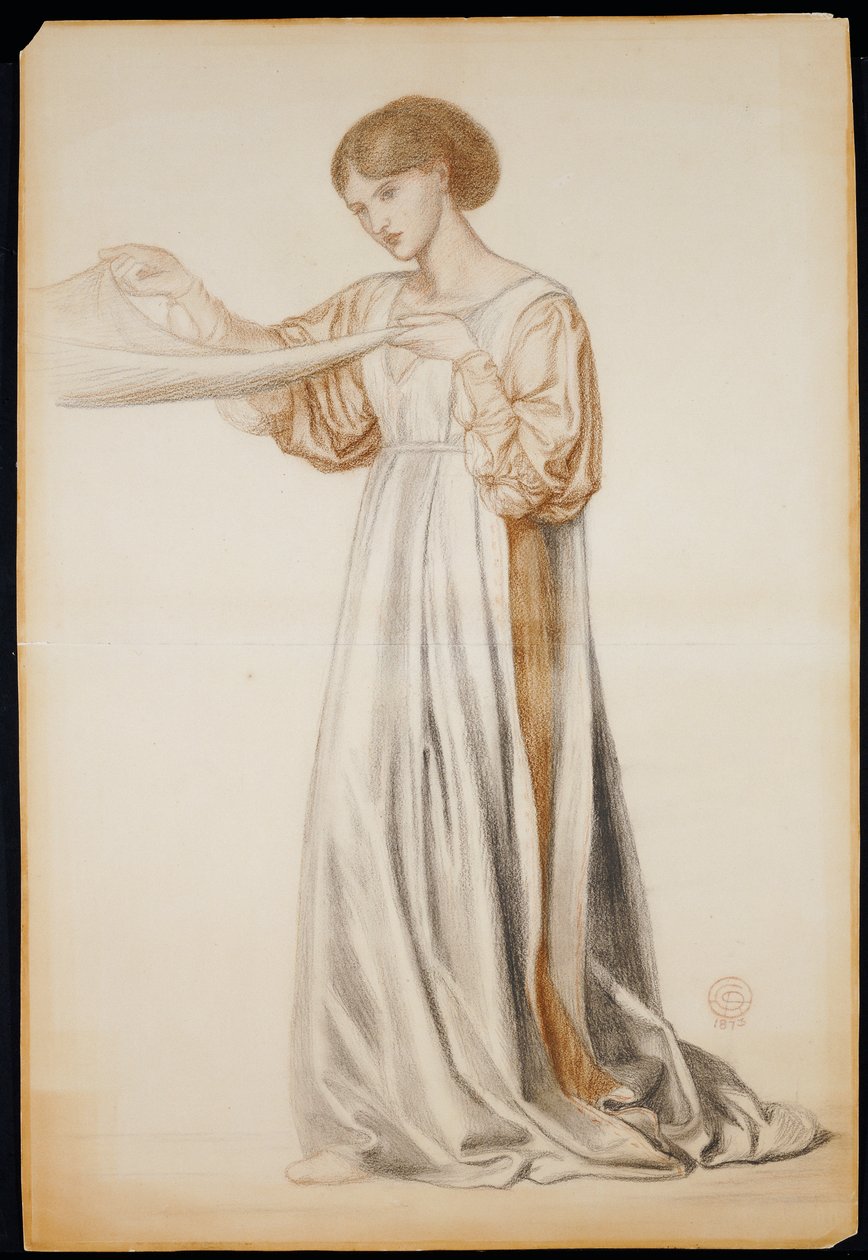 Studie for en pallbærer i "Dantes drøm", 1873 av Dante Gabriel Charles Rossetti