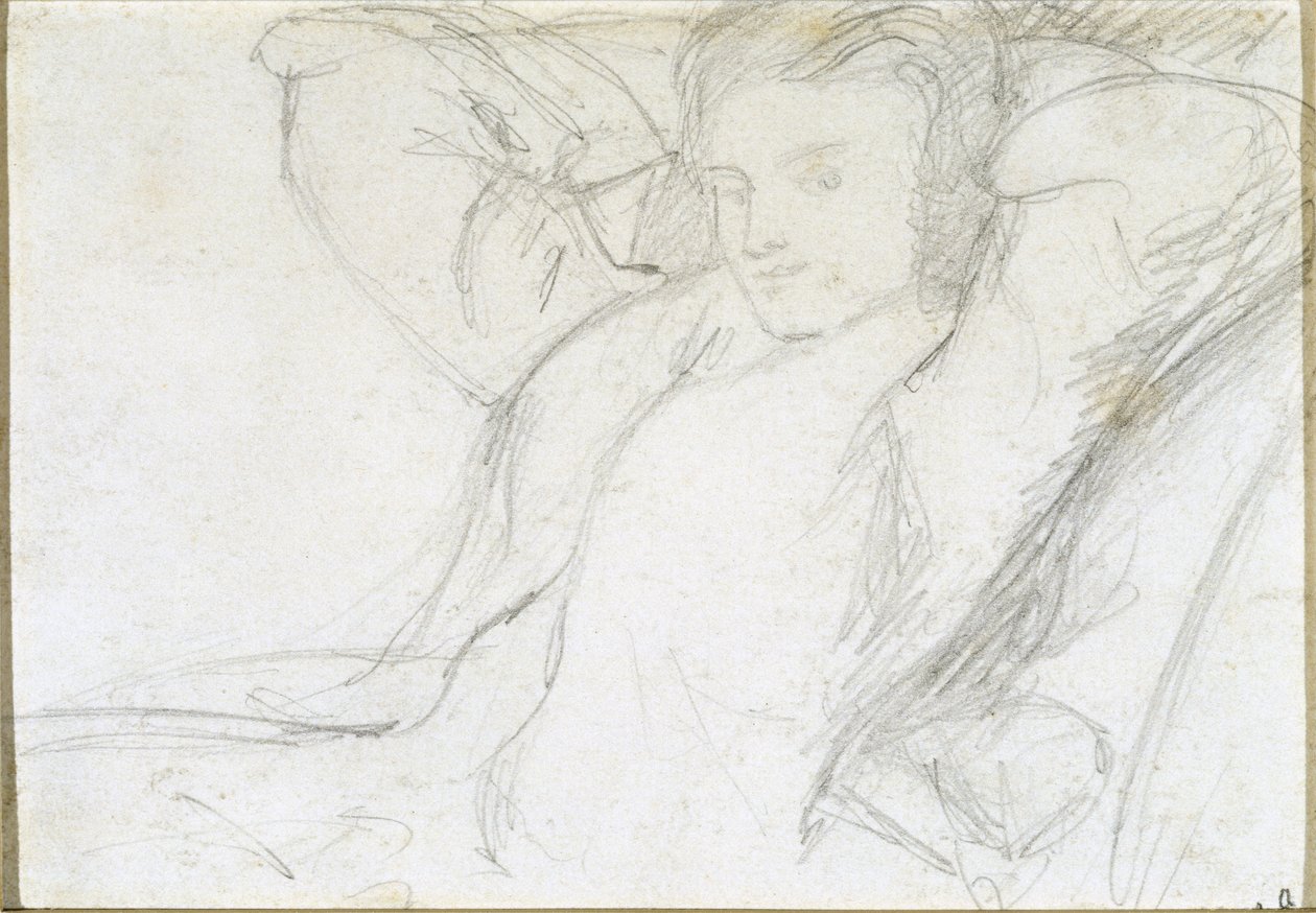 Studie av en sittende dame, 1860 (grafitt på papir) av Dante Gabriel Charles Rossetti