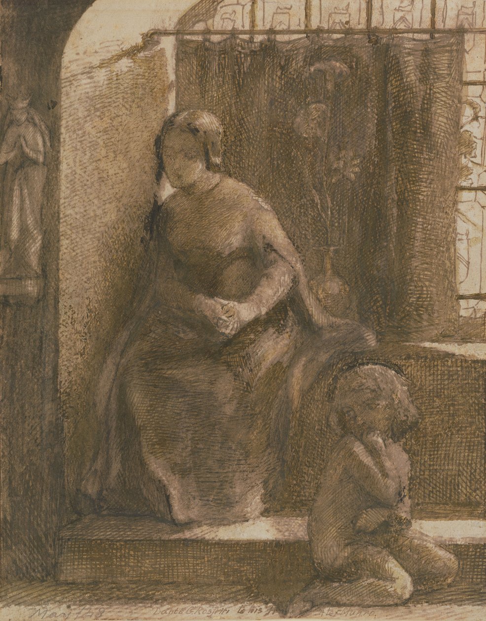 The Sun May Shine A We Be Cold, 1848 (penn og brunt blekk på papir) av Dante Gabriel Charles Rossetti