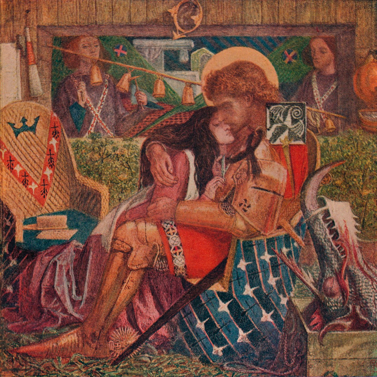 Bryllupet til St. George og prinsesse Sabra, 1857 av Dante Gabriel Charles Rossetti
