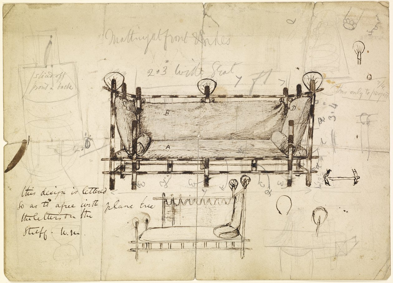 To design for en sofa, ca. 1861-62 av Dante Gabriel Charles Rossetti
