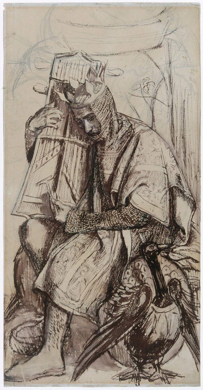 'Studie for 'The seed of David' Alterpiece: David as King', c1860. Artister: King David, Dante Gabriel Rossetti. av Dante Gabriel Rossetti