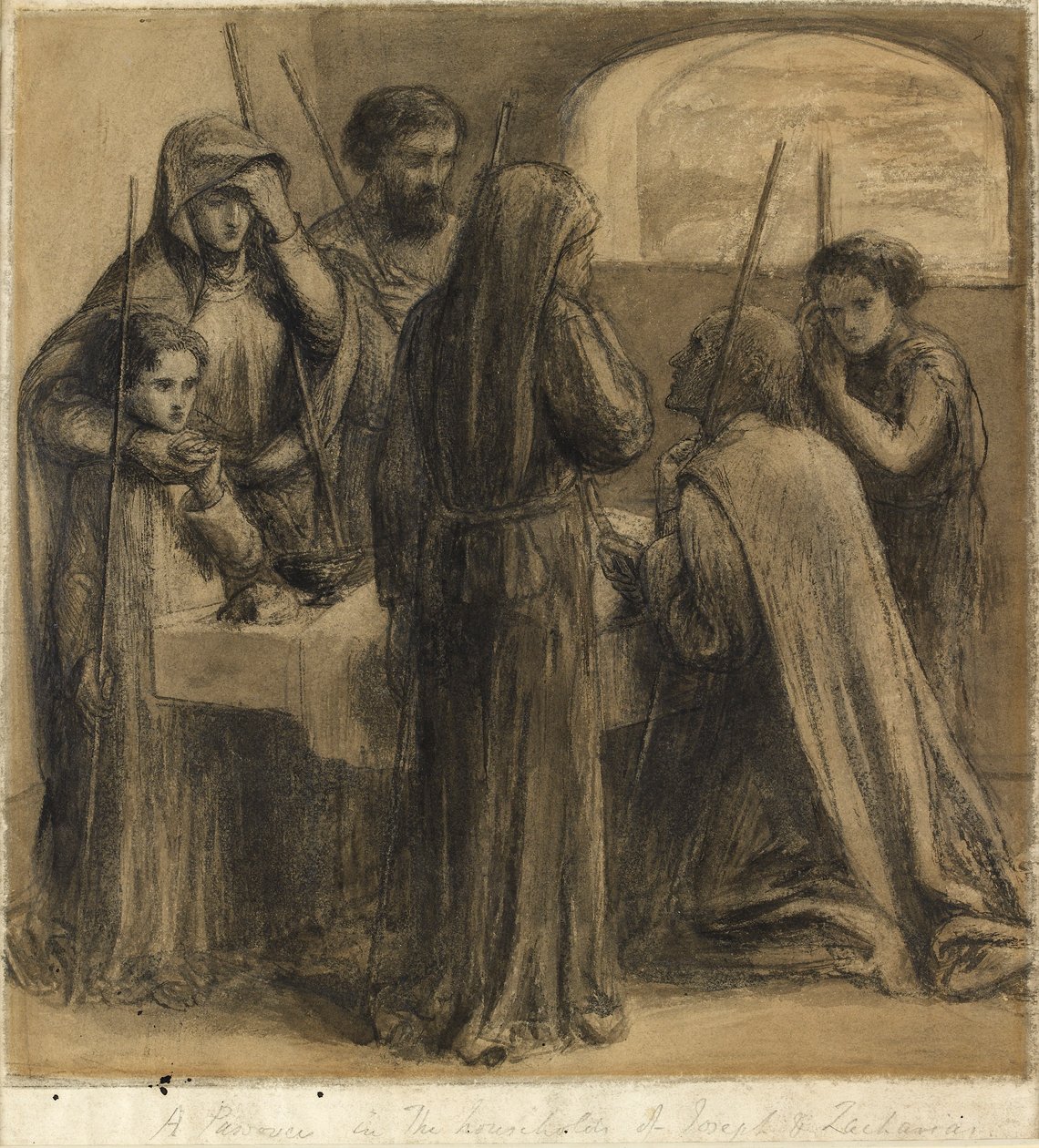 En påske i husstanden til Josef og Sakarias, ca 1850-tallet av Dante Gabriel Rossetti