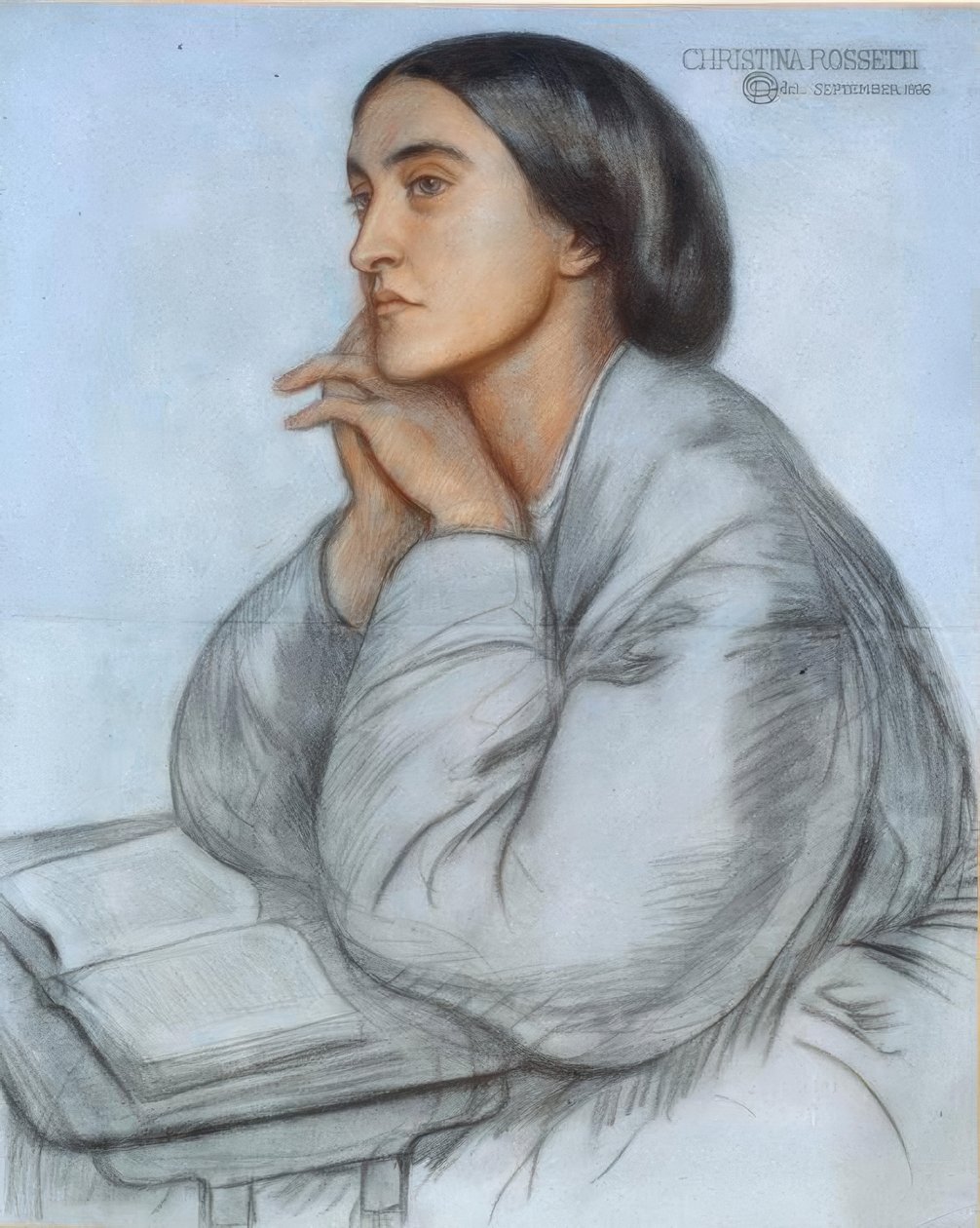Christina Rossetti av Dante Gabriel Charles Rossetti