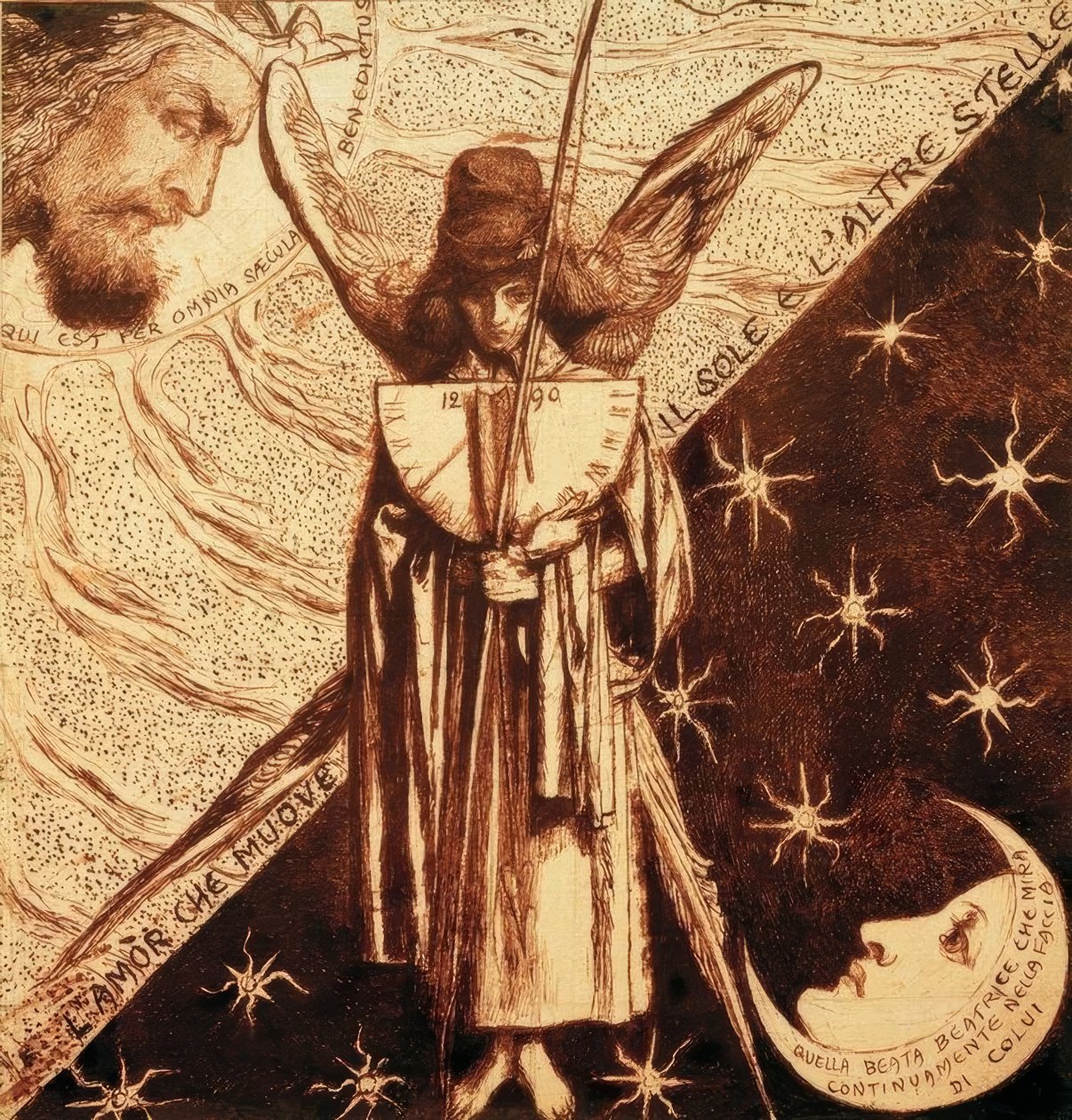 Dantis kjærlighet av Dante Gabriel Charles Rossetti