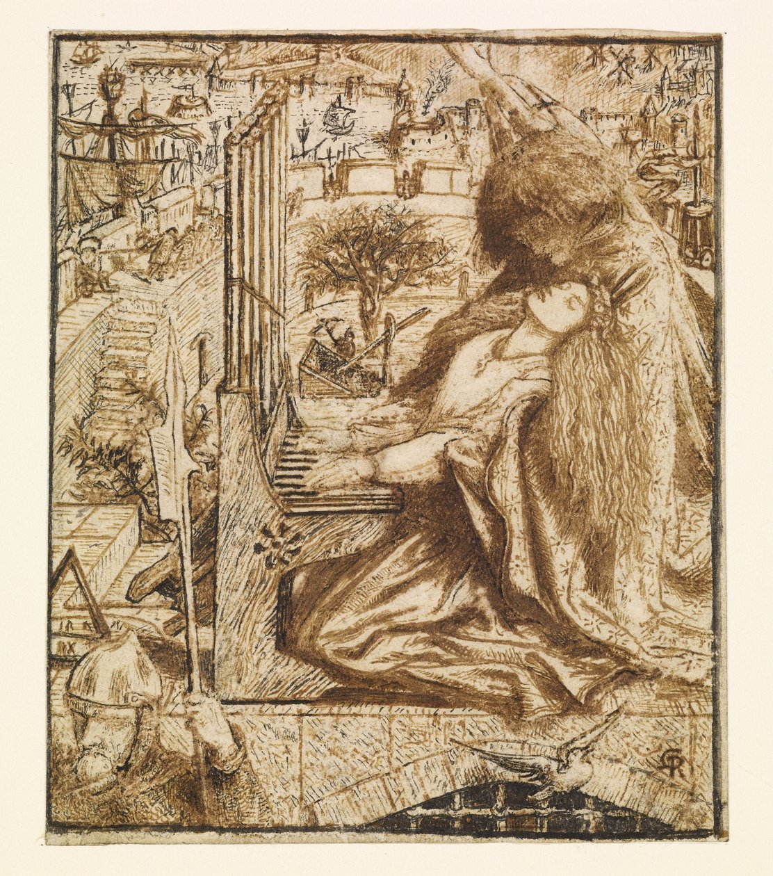 Design for Moxons Tennyson - Saint Cecilia av Dante Gabriel Charles Rossetti