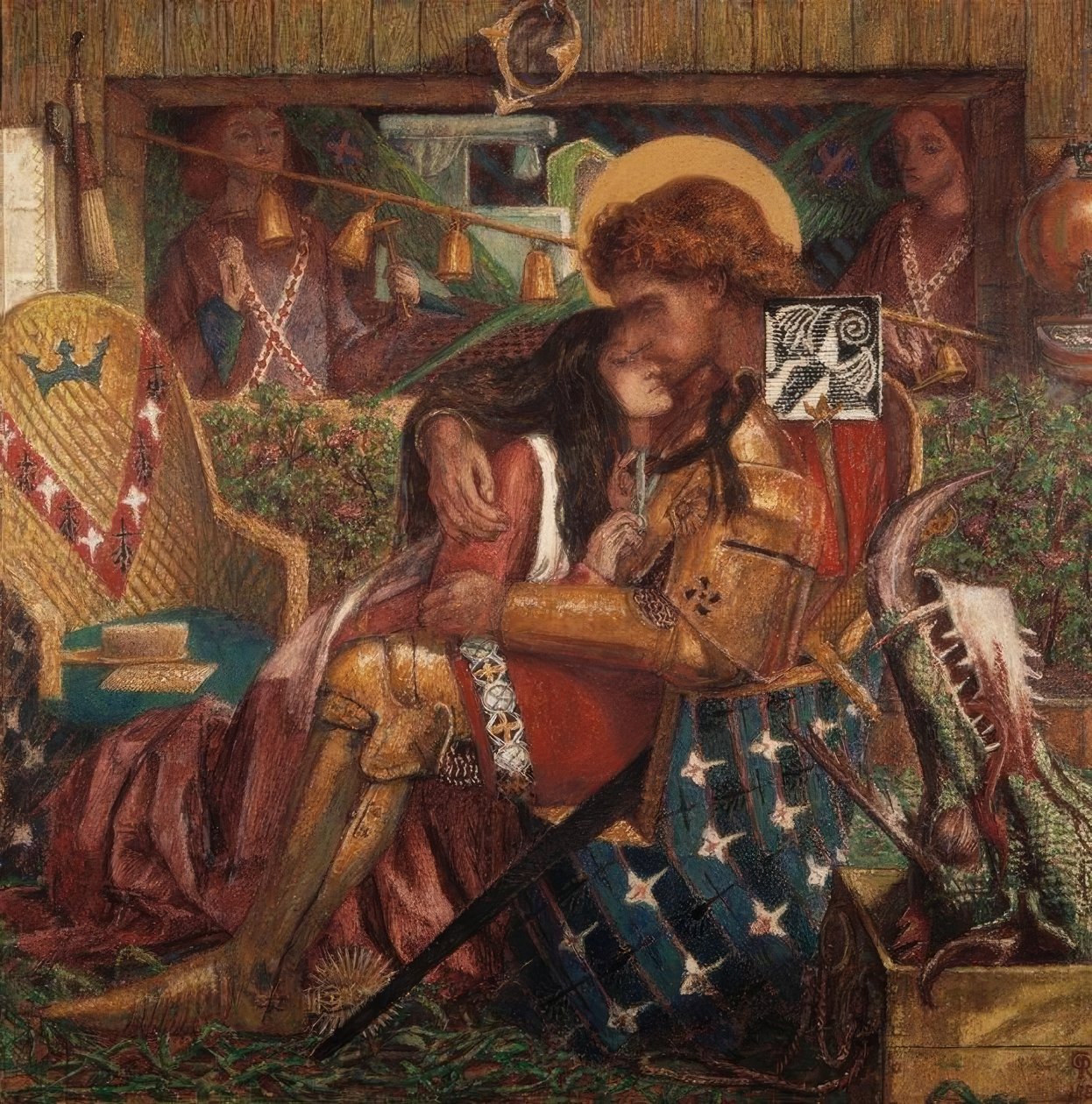 St. Georges bryllup med prinsesse Sabra av Dante Gabriel Charles Rossetti