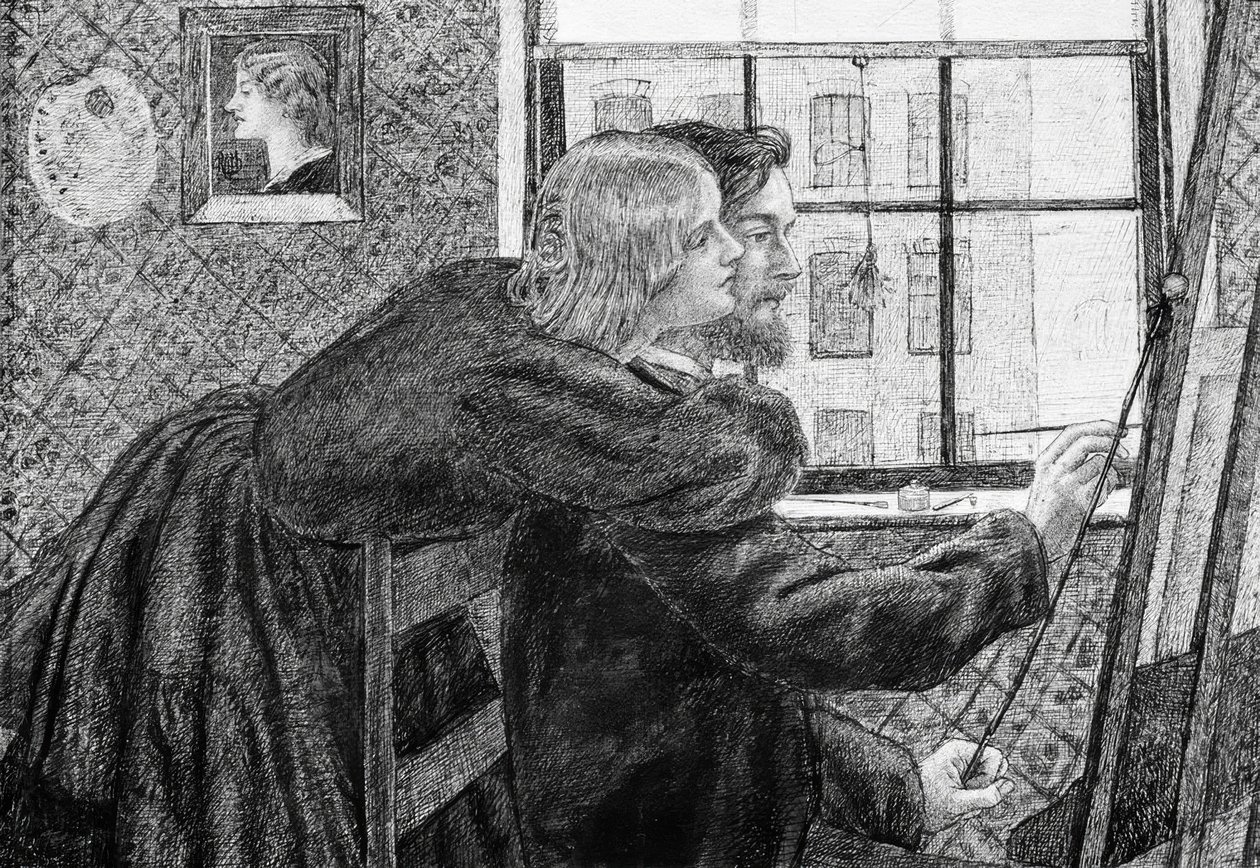 Fanny Cornforth og G.P.Boyce av Dante Gabriel Charles Rossetti