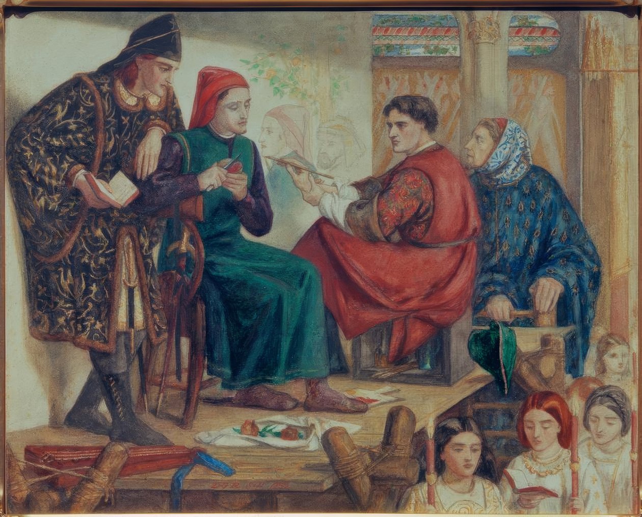 Giotto maler portrettet av Dante av Dante Gabriel Charles Rossetti