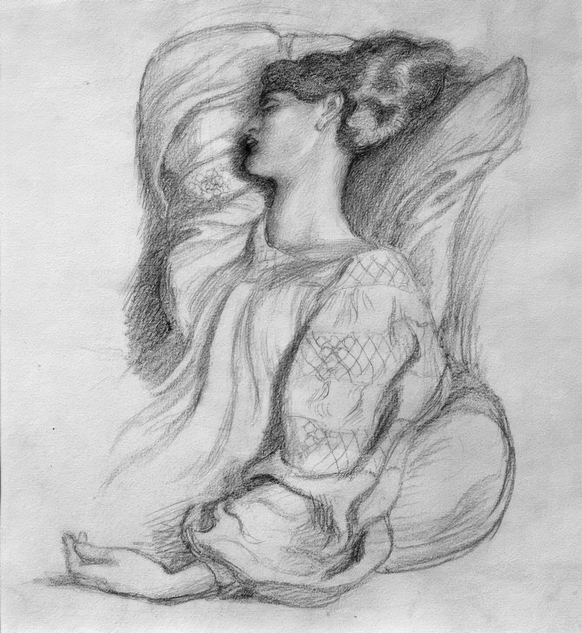 Jane Morris i islandsk kjole av Dante Gabriel Charles Rossetti