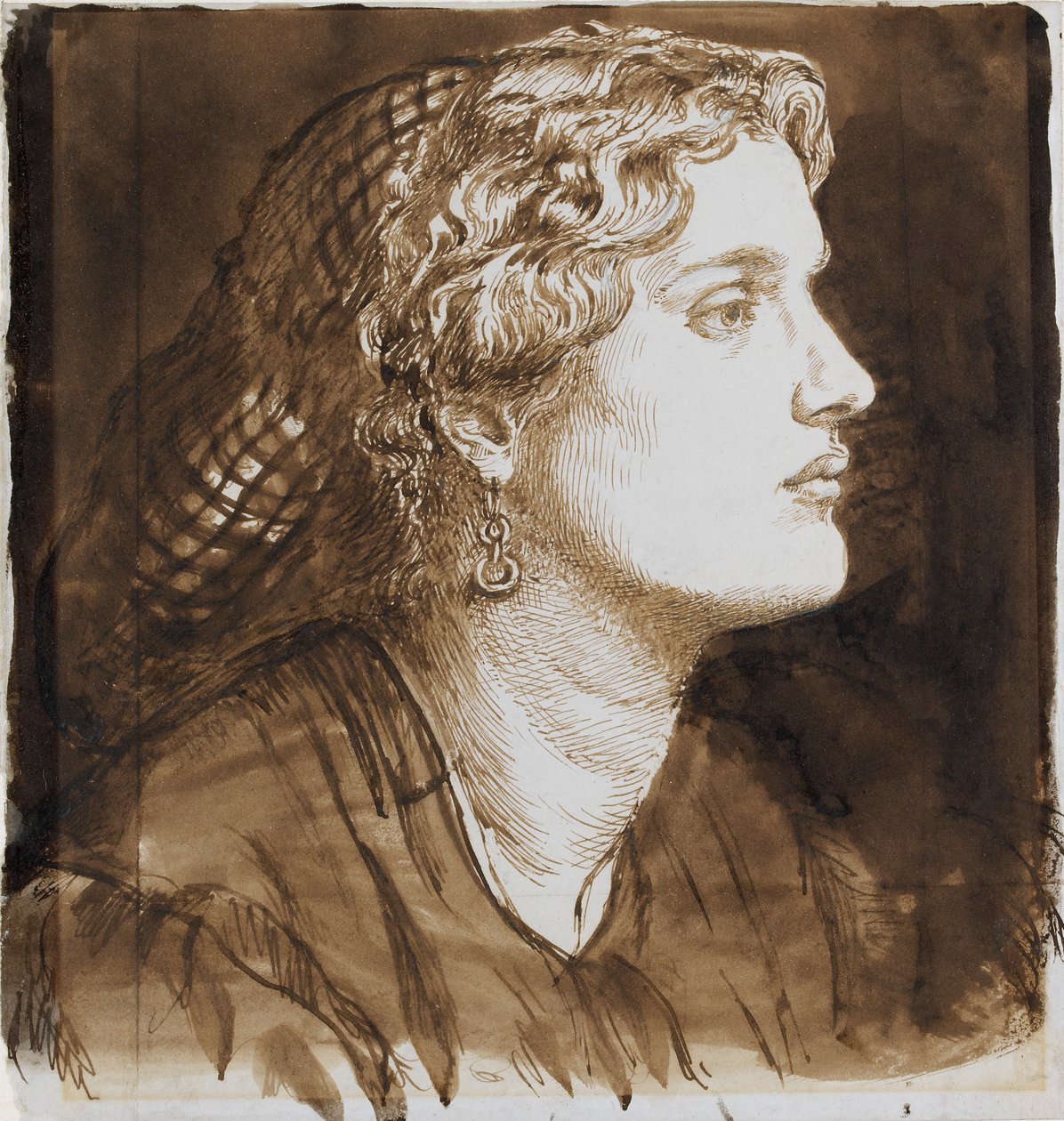 Portrett av Fanny Cornforth, c1860 av Dante Gabriel Rossetti