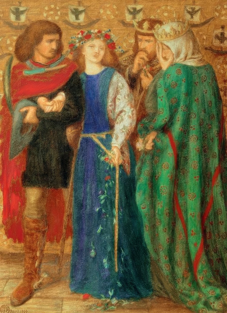Ophelias første galskap av Dante Gabriel Charles Rossetti