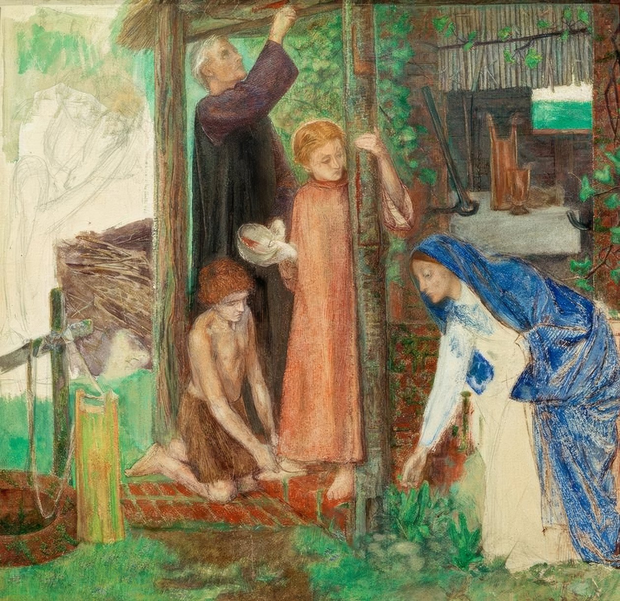Påsken i den hellige familie av Dante Gabriel Charles Rossetti