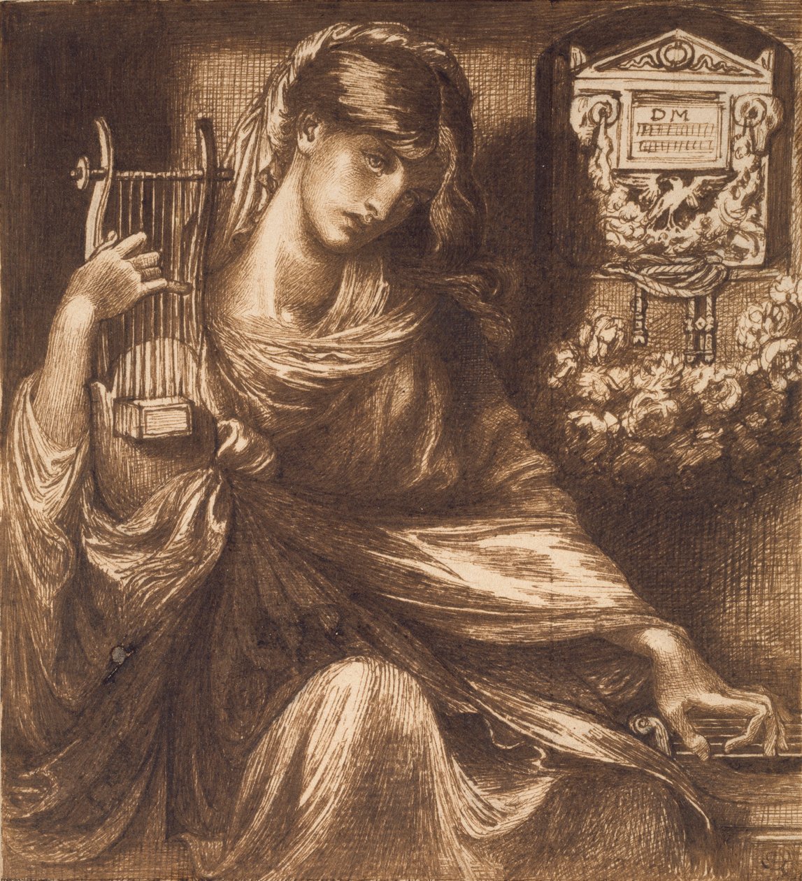 Den romerske enken, ca 1870-tallet av Dante Gabriel Rossetti