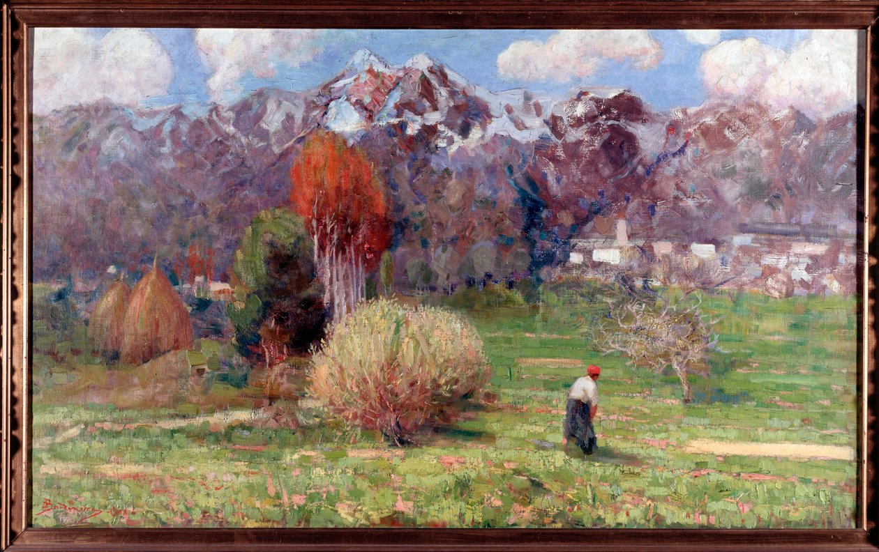 Landskap av fjell (landskap) Maleri av Dario Bardinero (1868-1908) Genes Galleria d