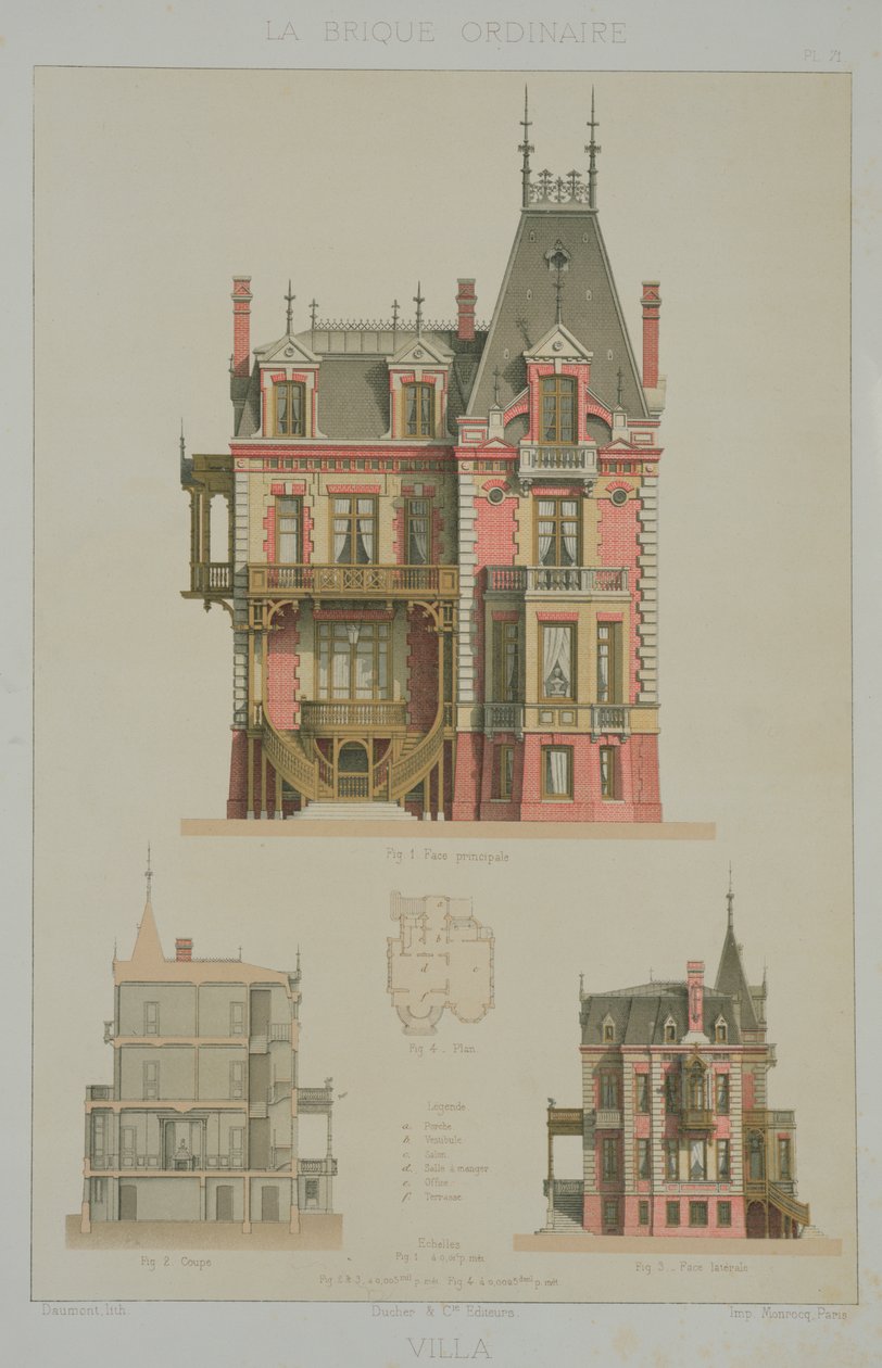 Design for en murvilla i Trouville, illustrasjon fra 