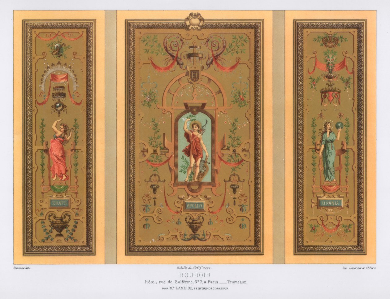 Boudoir, Rue de Solferino, Paris, 1800-tallet. av Daumont