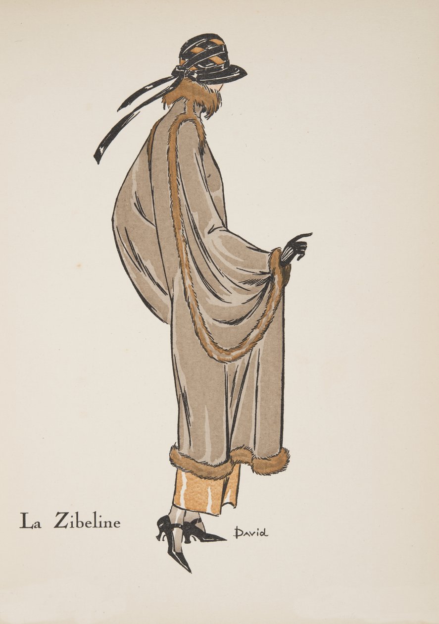 La Zibeline, fra en samling av moteplater, 1922 (pochoir-trykk) av David