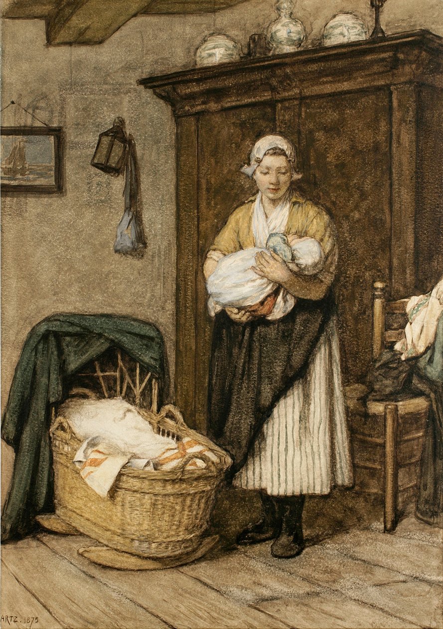 Den førstefødte, 1875 av David Adolph Constant Artz