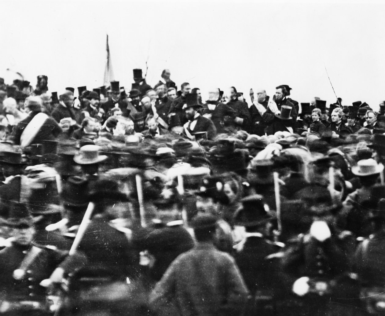 Abraham Lincoln på Gettysburg-adressen, 1863 bw fotodetalj av 498479 av David Bachrach