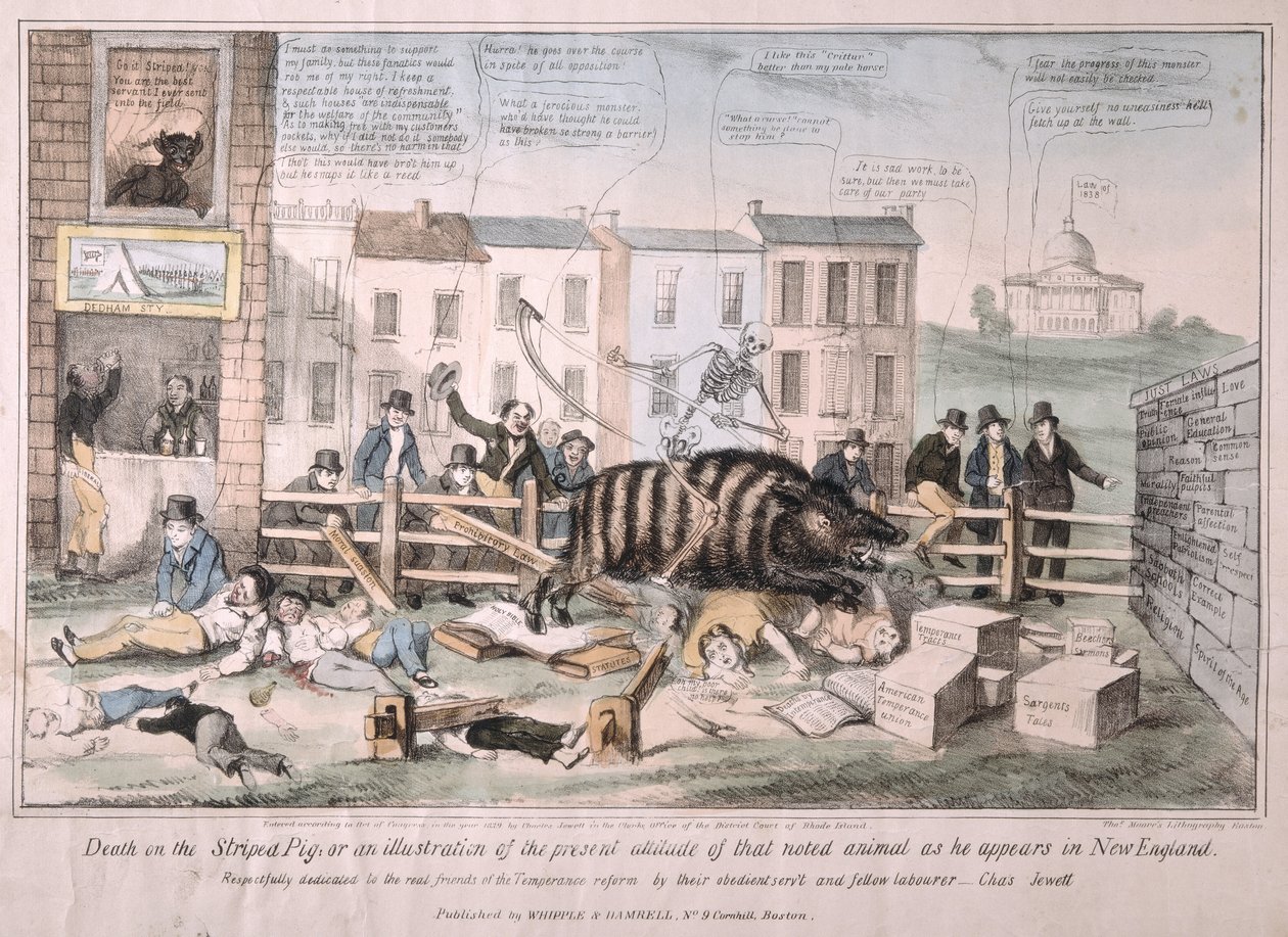 Døden på den stripete grisen, 1839 av David Claypoole Johnston