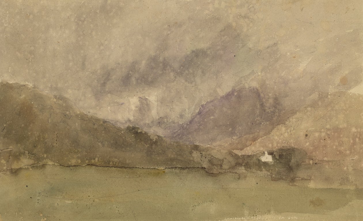 Capel Curig, Caernarvonshire, Wales (wc over grafitt på papir) av David Cox