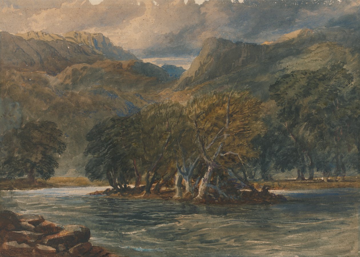 På Conway River, Nord -Wales av David Cox