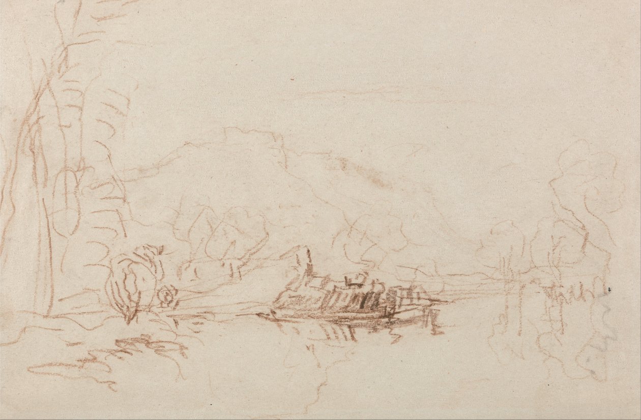 River Scene av David Cox