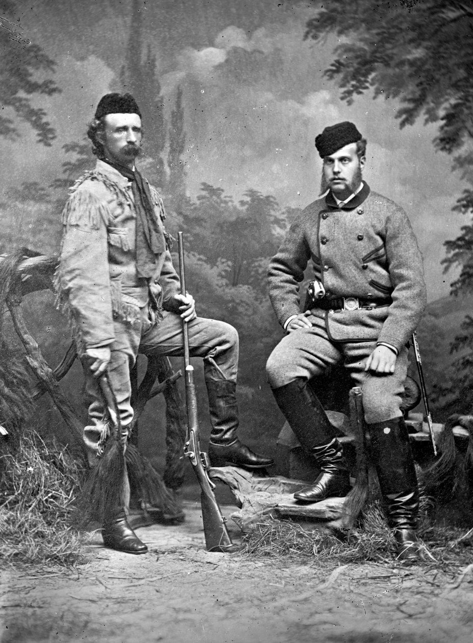 General George A. Custer og storhertug Alexis, i jaktklær, 1872 av David Frances Barry