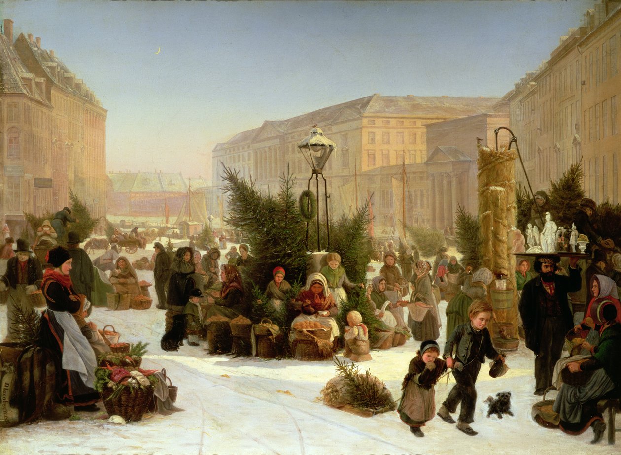 Selger juletrær, 1853 av David Jacobsen