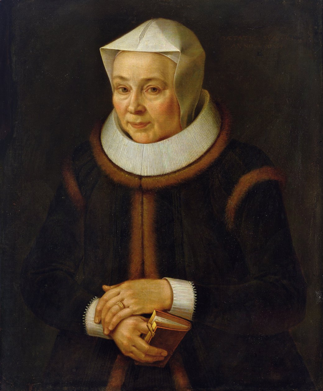 Portrett av kunstnerens mor, 1604 av David Kindt