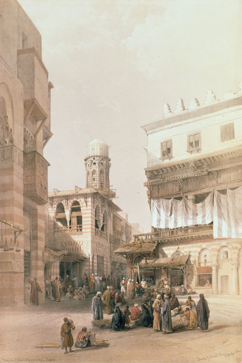 Bazaar of the Coppersmiths, Kairo, fra Egypt og Nubia, Vol.3 av David Roberts
