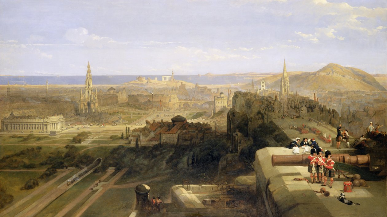 Edinburgh fra slottet, 1847 av David Roberts