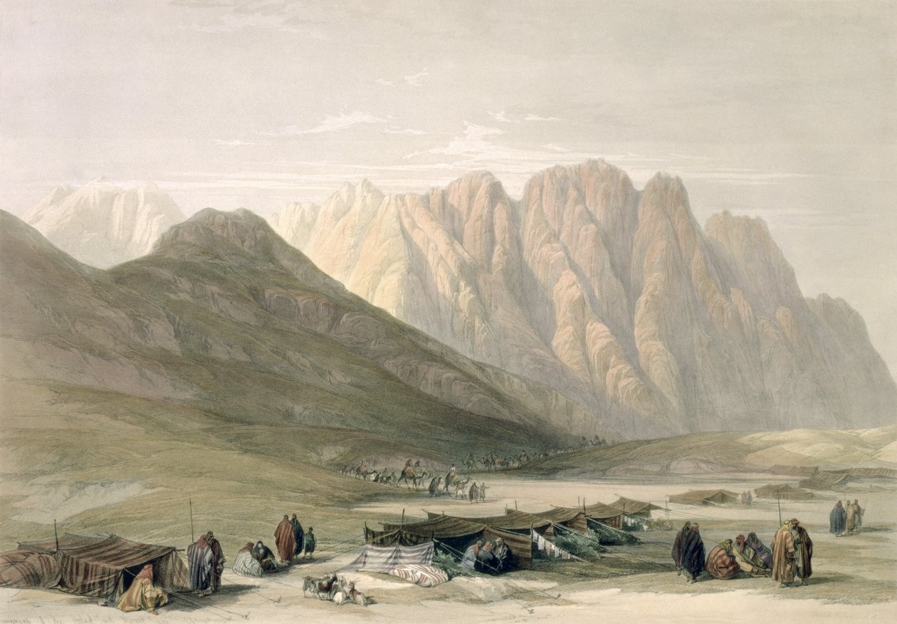 Encampment of the Aulad-Said, Mount Sinai, 18. februar 1839, plate 110 fra bind III av 