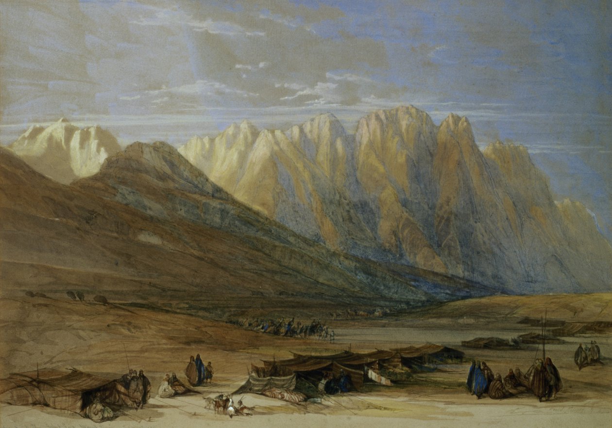 Leir av stammen til Outad-Said, Sinai-fjellet, 1839 av David Roberts