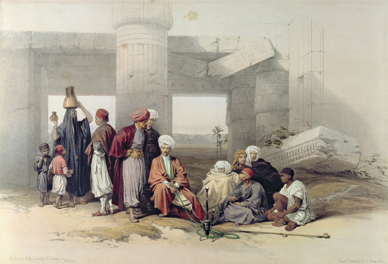 Inngangen til Temple of Amus II i Goorha, Theben, fra Egypt og Nubia, Vol.1 av David Roberts