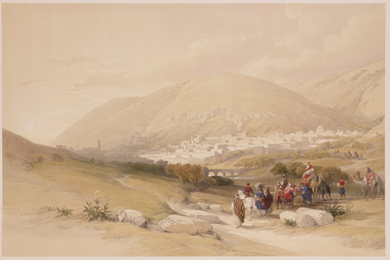 Nablous, antikkens Shechem, 17. april 1839, plate 42 fra bind I av 