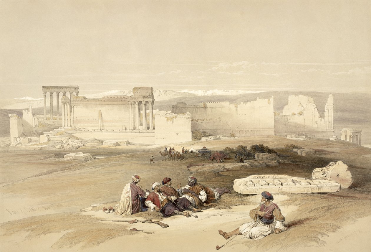 Ruinene av Baalbec, 5. mai 1839, plate 77 fra bind II av 