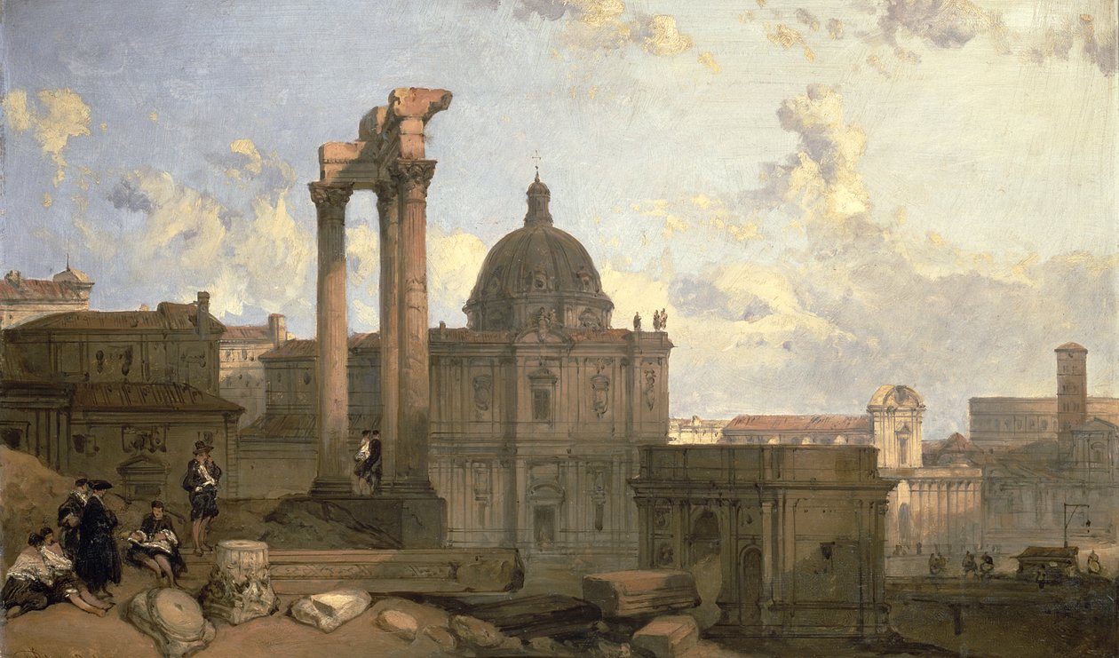 Ruinene av Forum Romanum, 1859 (panel) av David Roberts