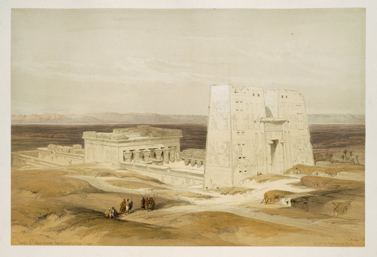 Temple of Edfu, gamle Apollinopolis, Øvre Egypt, fra Egypt og Nubia, Vol.1 av David Roberts