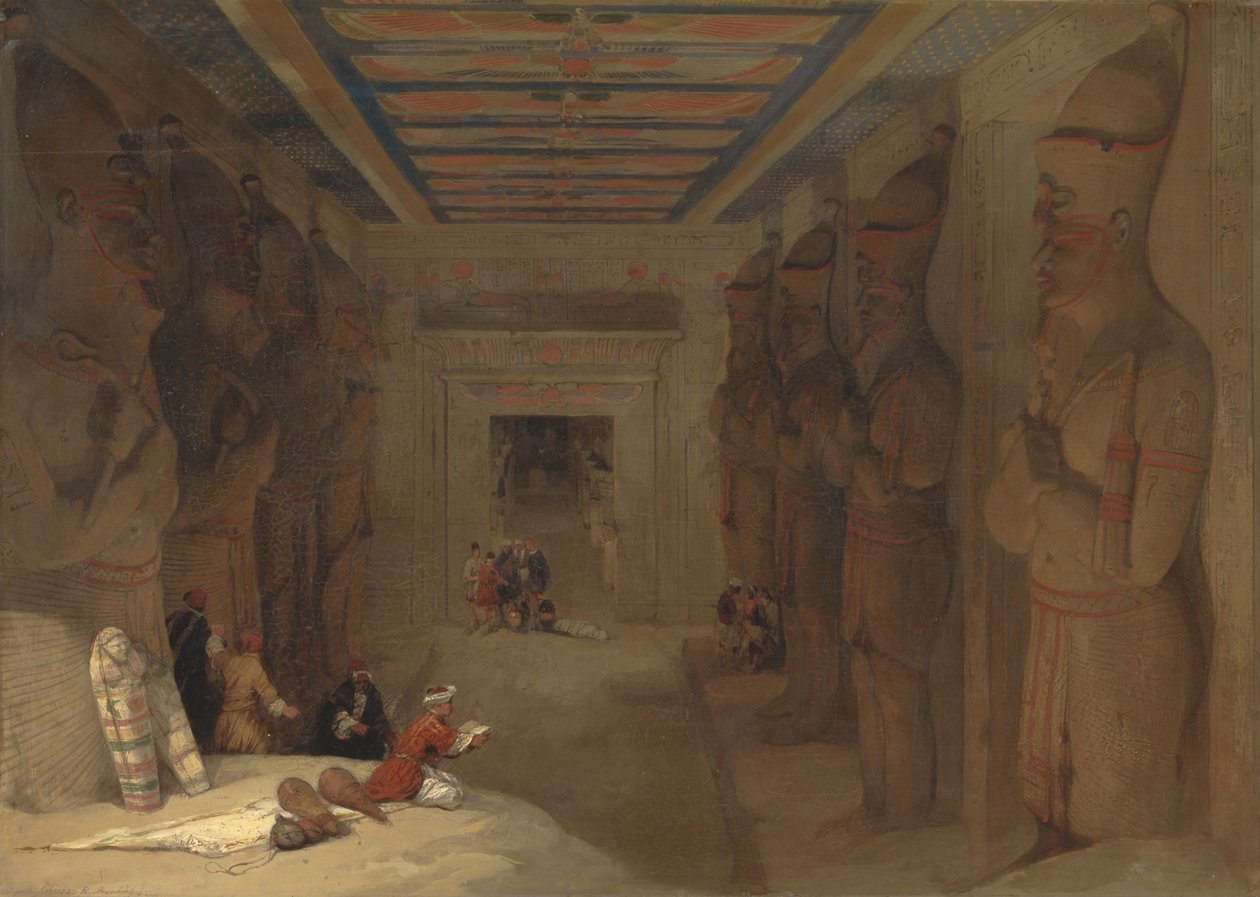 Hypostylehallen i det store tempelet i Abu Simbel, Egypt av David Roberts