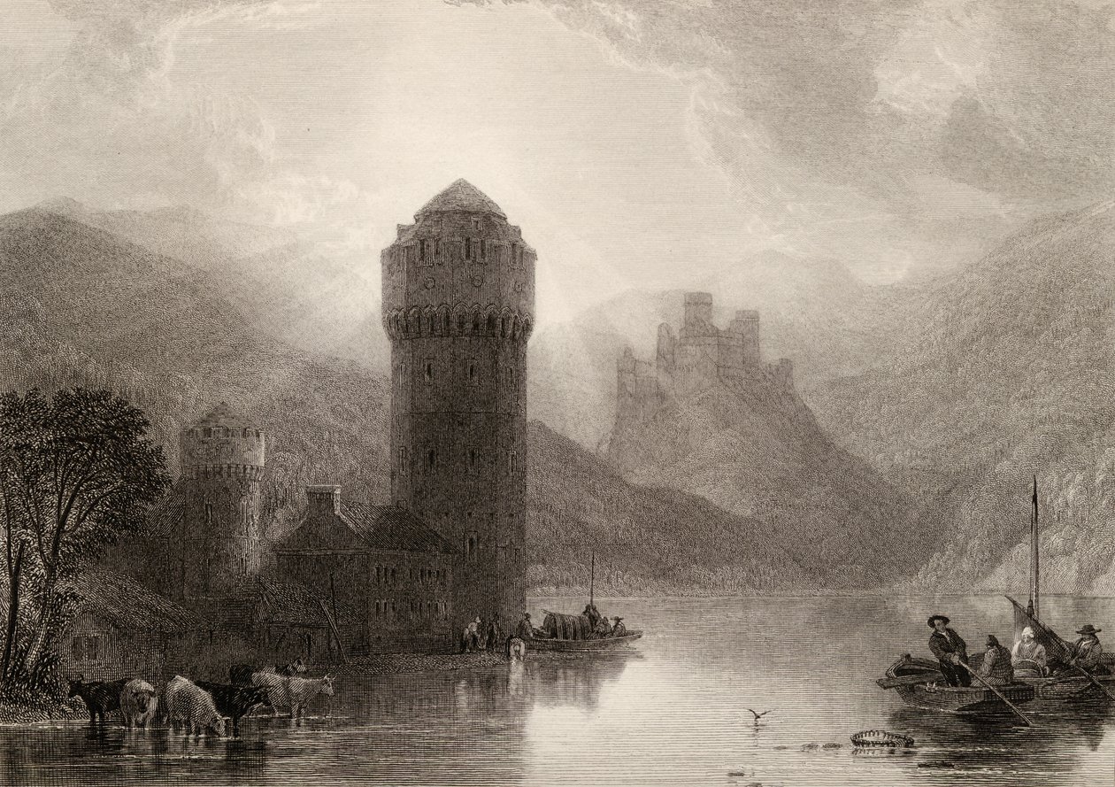 Tower of Niederlahnstein, gravert av E. Goodall, illustrasjon fra 
