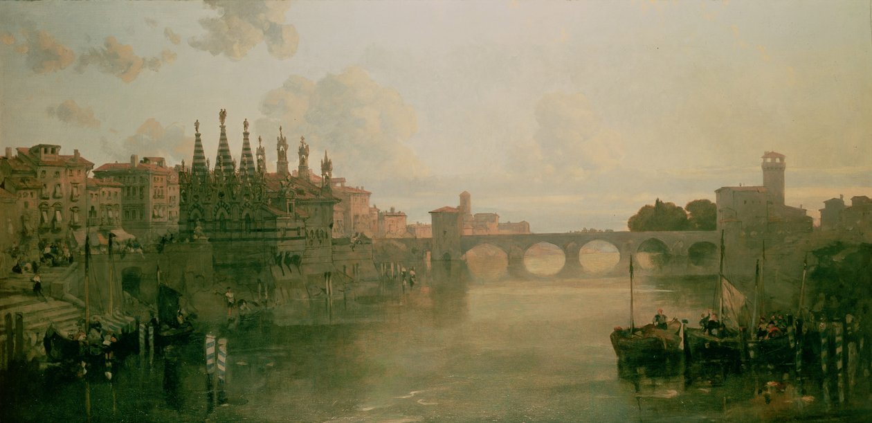 Utsikt over Pisa, ca. 1859 av David Roberts