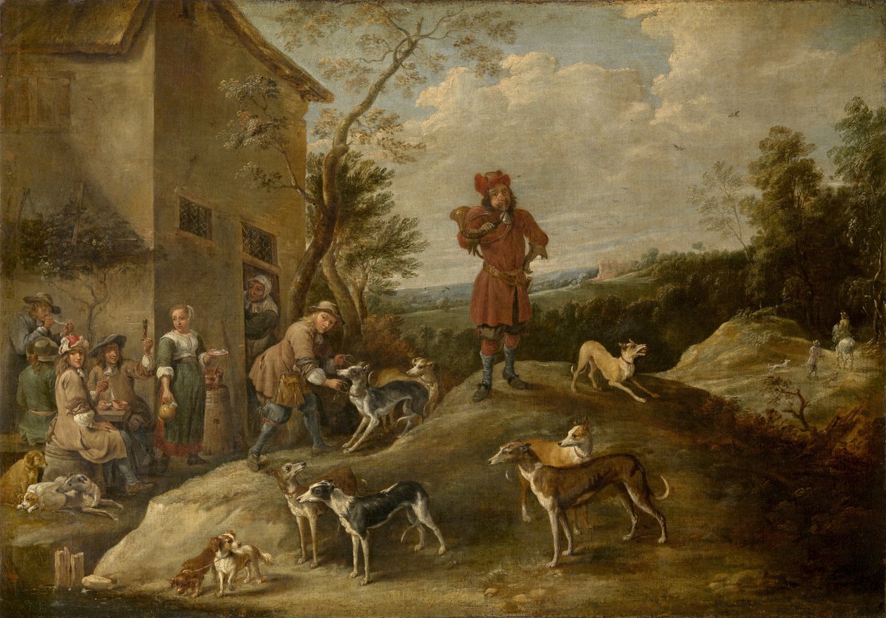 Hvile jegere av David Teniers the Younger
