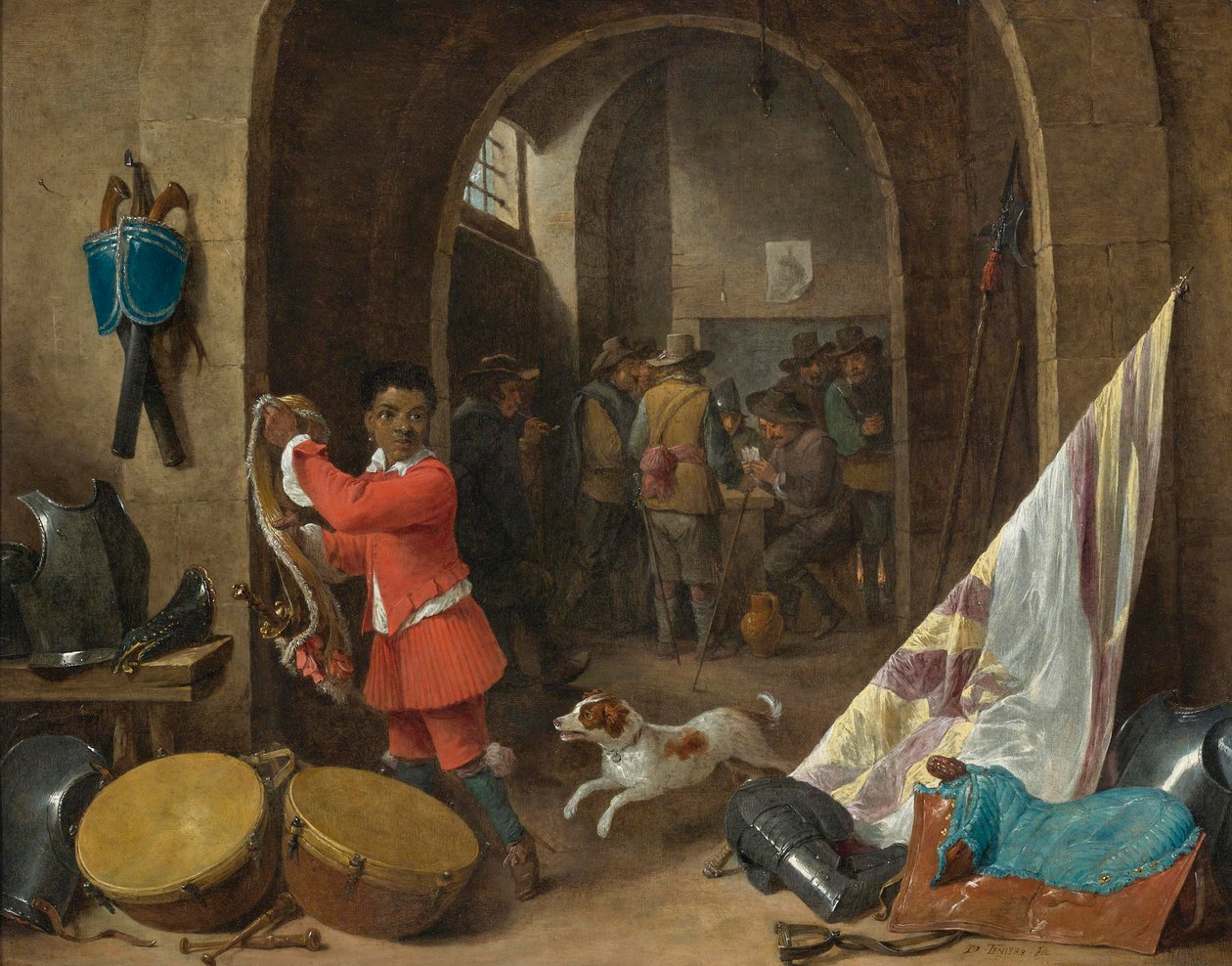 Et vaktrom interiør av David Teniers the Younger