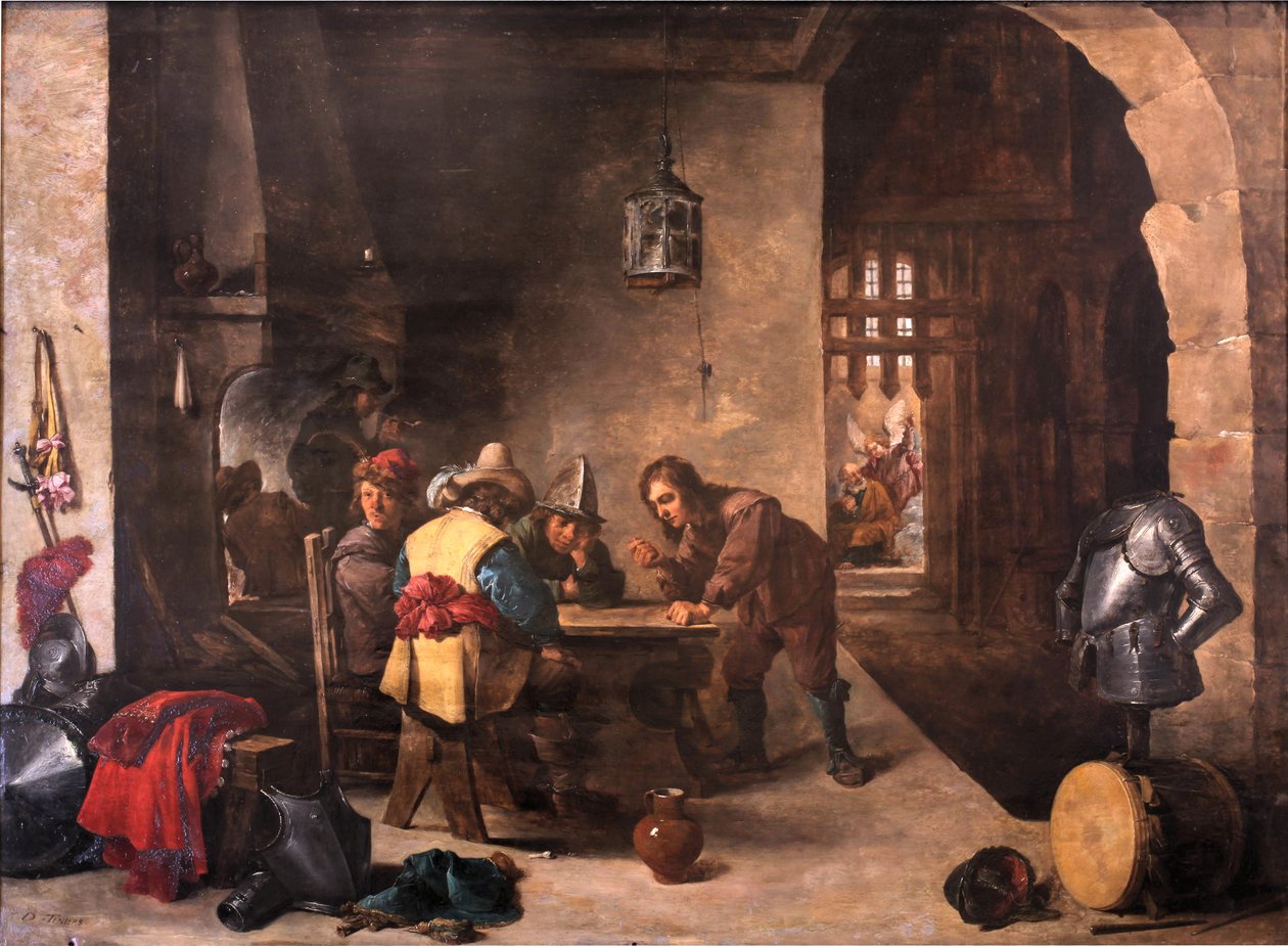 Vaktrom med Saint Peter levert av David Teniers the Younger
