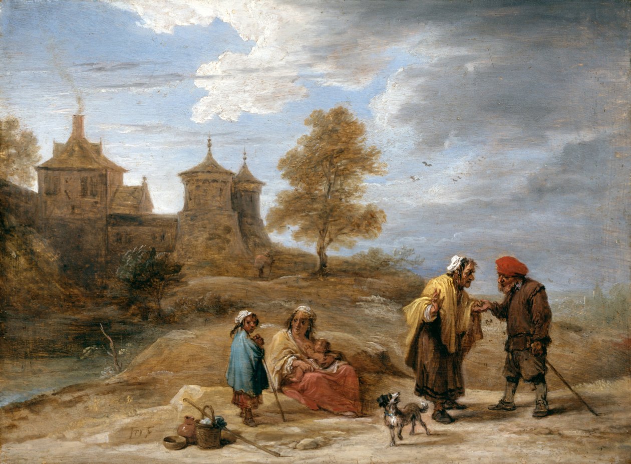 Sigøynere i et landskap av David Teniers the Younger