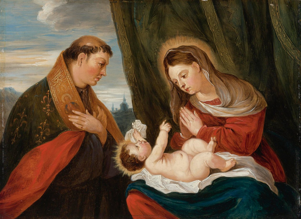 Madonna og barn med St Louis av Toulouse av David Teniers the Younger