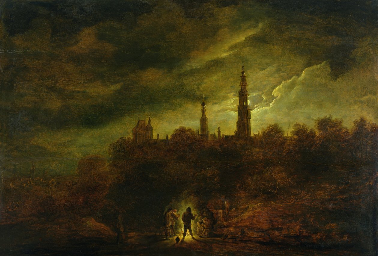 Måneskinnslandskap av David Teniers the Younger